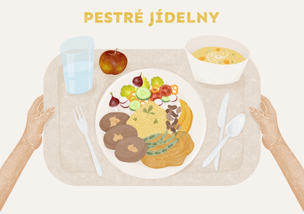 Pestré jídelny ilustrace
