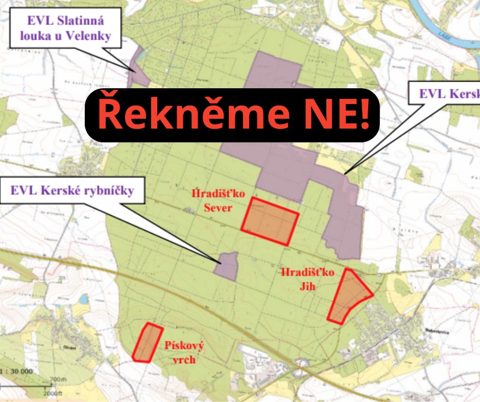 Mapa těžebních oblastí